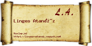 Linges Atanáz névjegykártya